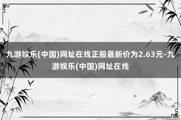 九游娱乐(中国)网址在线正股最新价为2.63元-九游娱乐(中国)网址在线