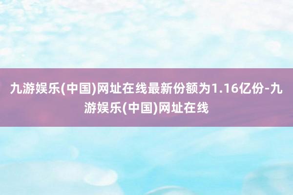 九游娱乐(中国)网址在线最新份额为1.16亿份-九游娱乐(中国)网址在线