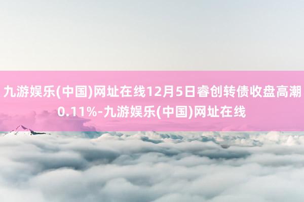 九游娱乐(中国)网址在线12月5日睿创转债收盘高潮0.11%-九游娱乐(中国)网址在线