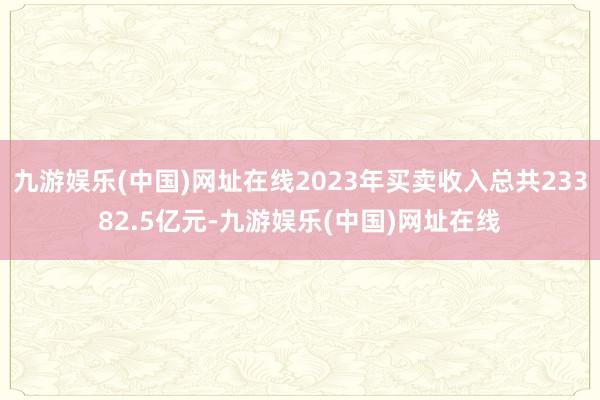 九游娱乐(中国)网址在线2023年买卖收入总共23382.5亿元-九游娱乐(中国)网址在线