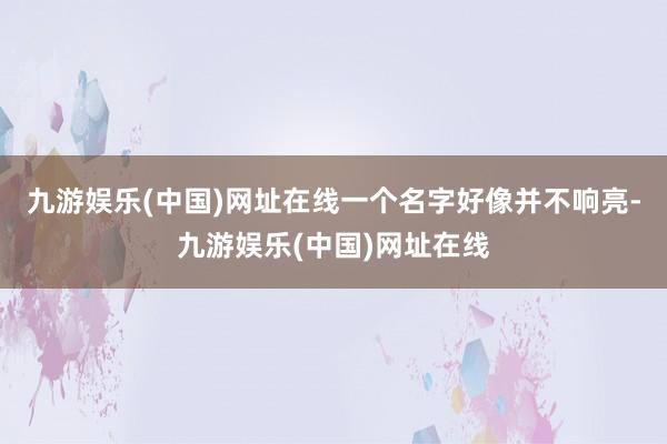 九游娱乐(中国)网址在线一个名字好像并不响亮-九游娱乐(中国)网址在线