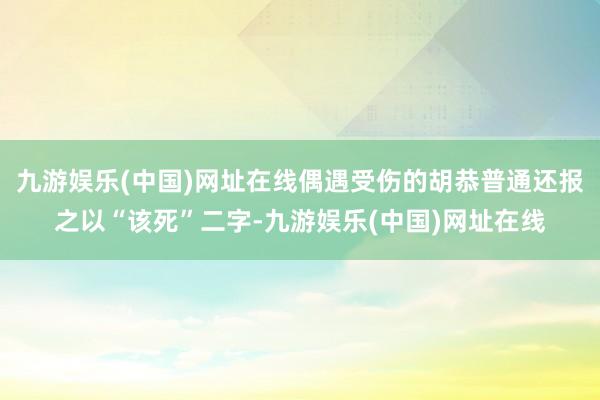 九游娱乐(中国)网址在线偶遇受伤的胡恭普通还报之以“该死”二字-九游娱乐(中国)网址在线