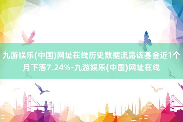 九游娱乐(中国)网址在线历史数据流露该基金近1个月下落7.24%-九游娱乐(中国)网址在线