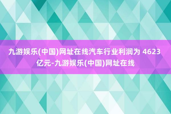 九游娱乐(中国)网址在线汽车行业利润为 4623 亿元-九游娱乐(中国)网址在线