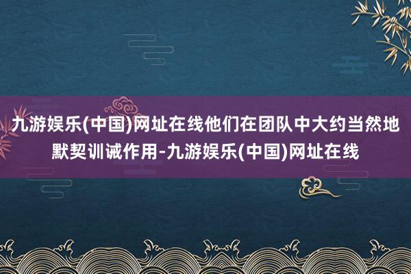 九游娱乐(中国)网址在线他们在团队中大约当然地默契训诫作用-九游娱乐(中国)网址在线