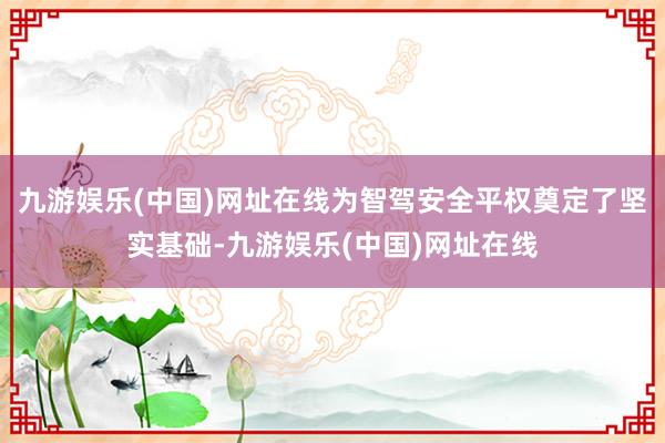 九游娱乐(中国)网址在线为智驾安全平权奠定了坚实基础-九游娱乐(中国)网址在线