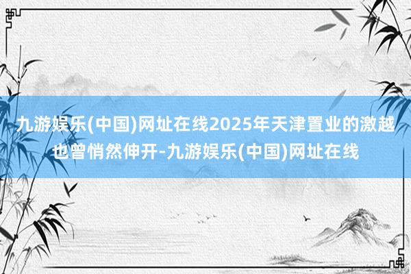 九游娱乐(中国)网址在线2025年天津置业的激越也曾悄然伸开-九游娱乐(中国)网址在线